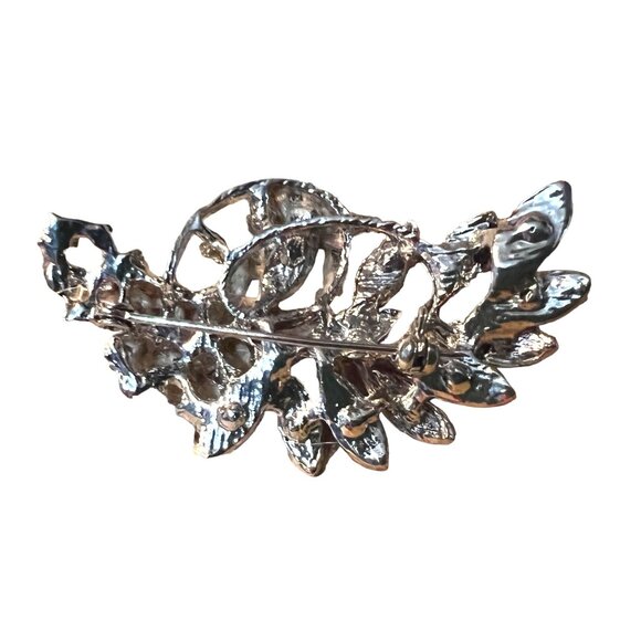 Gorgeous Pink Purple and Faux Diamond Lapel Brooch Pin 2 inches tall - Picture 4 of 6